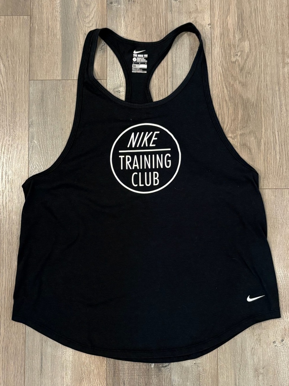 Nike Black Racerback 'Training Club' Tank Top with White Logo